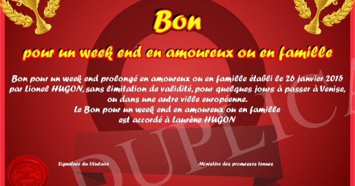 Bon pour un week end en amoureux ou en famille