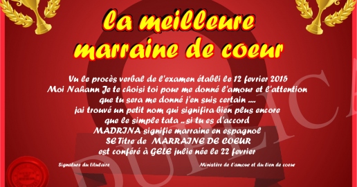 la meilleure marraine de coeur