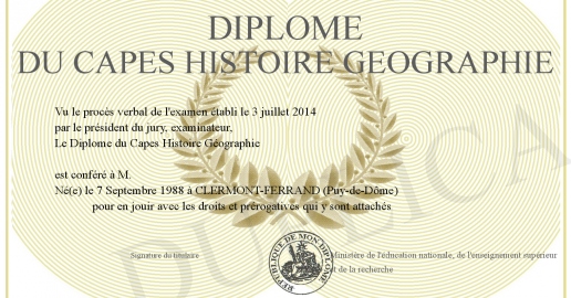 Diplome du Capes Histoire Geographie