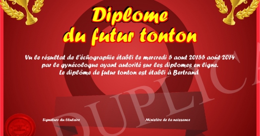 Diplome du futur tonton