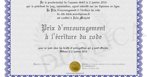Prix d encouragement a l ecriture du code
