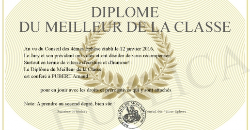 Diplome du Meilleur de la Classe