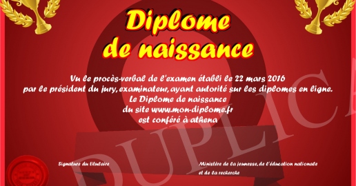 Diplome de naissance