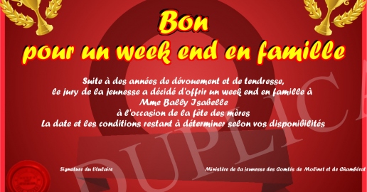 Bon pour un week end en famille
