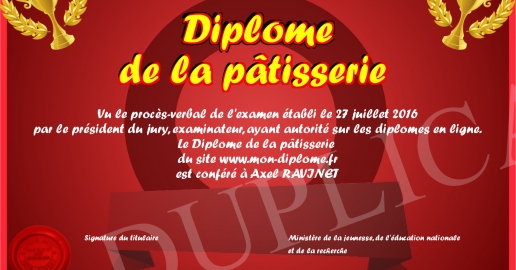 Diplome de la patisserie