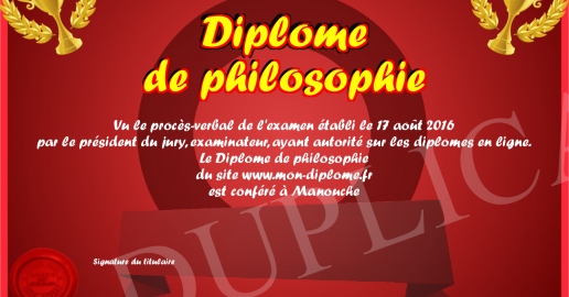 Diplome de philosophie