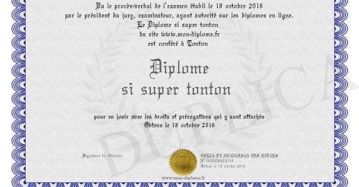 Diplome si super tonton