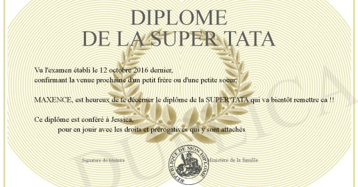 Diplome de la SUPER TATA