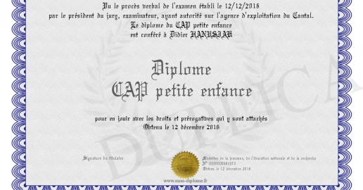 Diplome CAP petite enfance