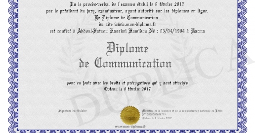 Diplome de Communication