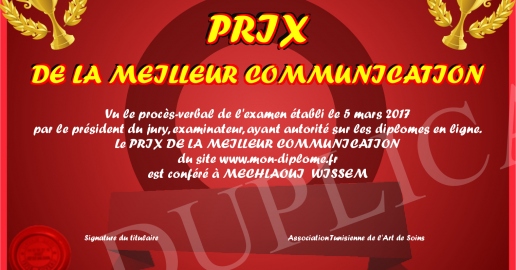 PRIX DE LA MEILLEUR COMMUNICATION