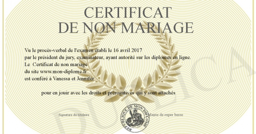 Certificat de non mariage