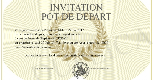 INVITATION POT DE DEPART
