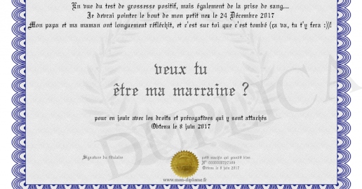 veux tu etre ma marraine