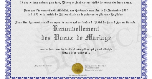 Renouvellement des Voeux de Mariage