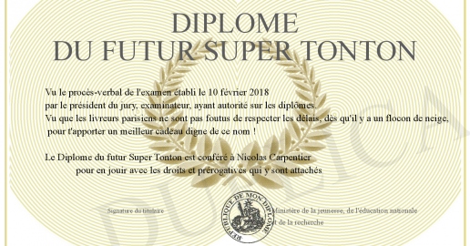 Diplome du futur Super Tonton
