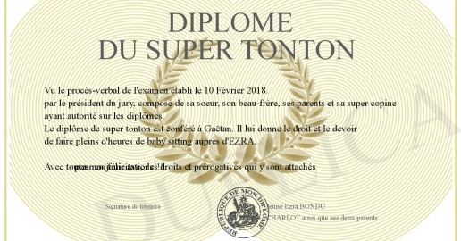 Diplome du super tonton