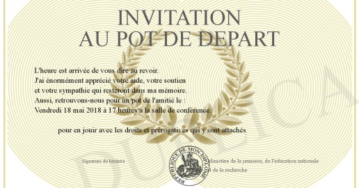 Invitation au pot de depart