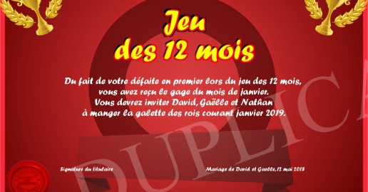 Jeu des 12 mois