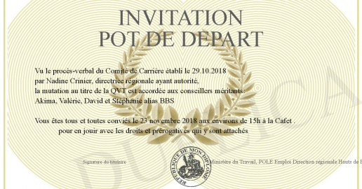 INVITATION POT DE DEPART
