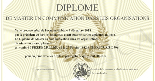 Diplome de Master en communication dans les organisations