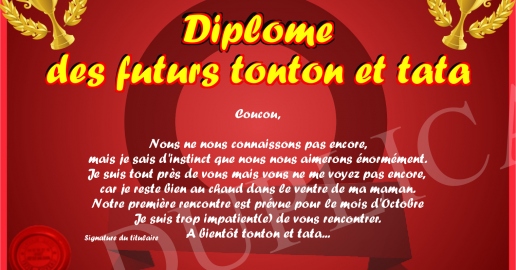 Diplome des futurs tonton et tata