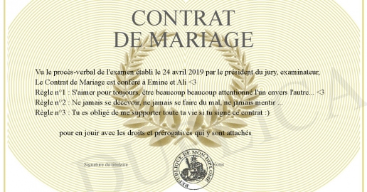 Contrat de Mariage