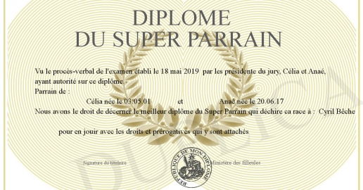 Diplome du Super Parrain