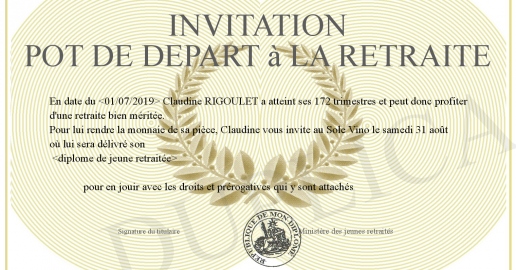 Invitation pot de depart a la retraite