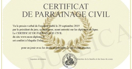 CERTIFICAT DE PARRAINAGE CIVIL