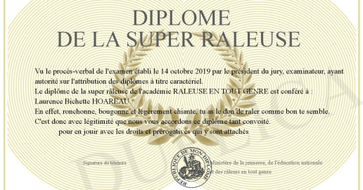 Diplome de la Super Raleuse