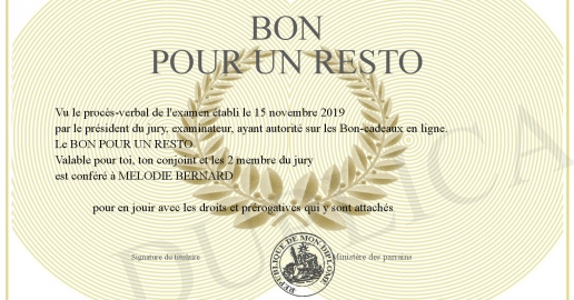 BON POUR UN RESTO
