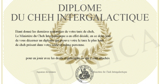 Diplome du Cheh intergalactique