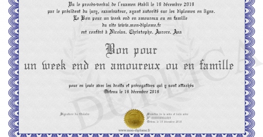 Bon pour un week end en amoureux ou en famille