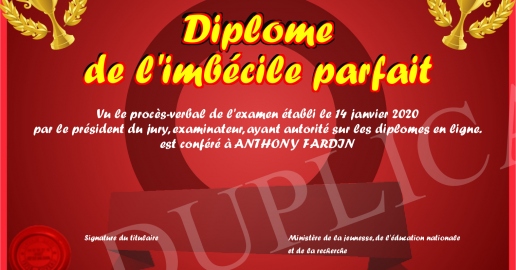 Diplome de l imbecile parfait