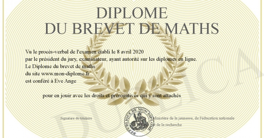 Diplome du brevet de maths