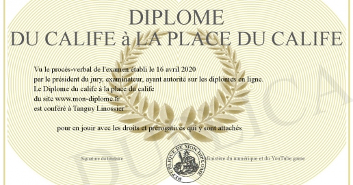 Il Voulait Devenir Calife à La Place Du Calife Diplome du calife a la place du calife