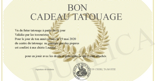 BON CADEAU TATOUAGE