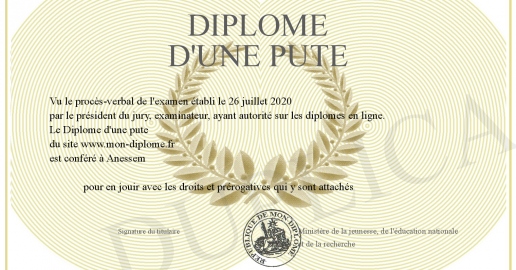 Diplome d'une pute